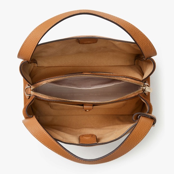 Kate Spade Knott Pebbled Leather & Suede Medium Crossbody Tote - Bungalow - Picture 3 of 6